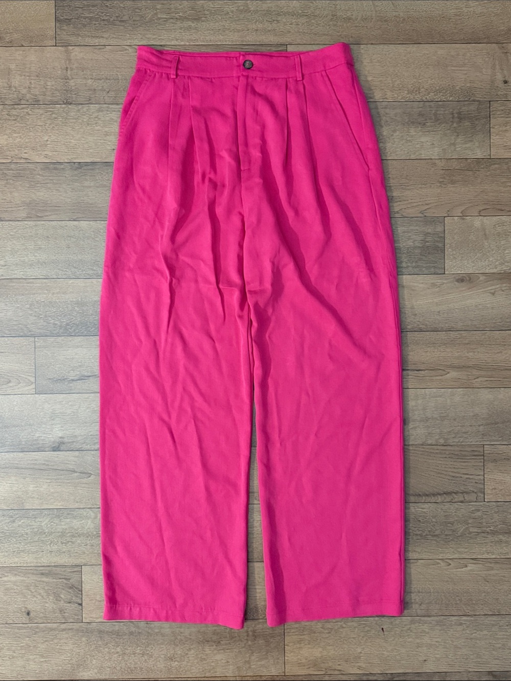 Reformation Size 10 Hot Pink Trouser Pants 100% Tencel Colorful Bright Business